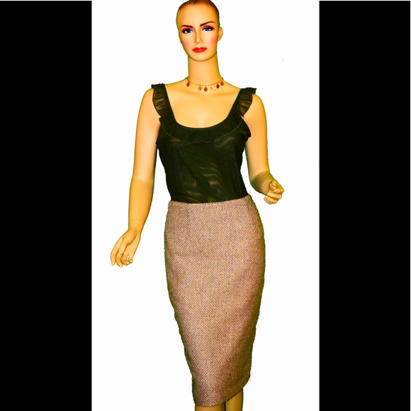 New York & Company Dresses & Skirts - New York & Company Beige and Gold Pencil Skirt